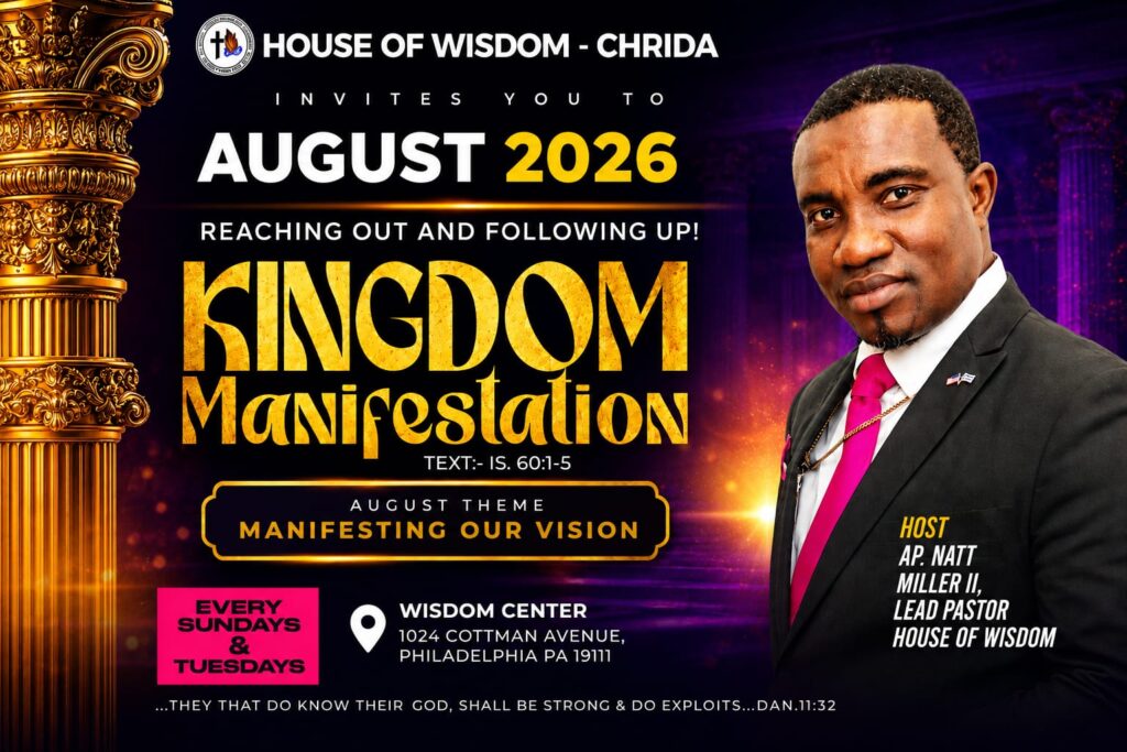 August 2026 Kingdom Manifestation at House of Wisdom–CHRIDA