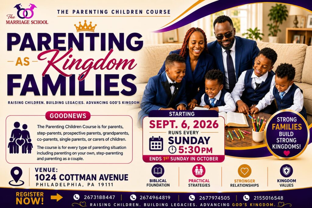 Parenting as Kingdom Families course, September 6 through October 4, 2026